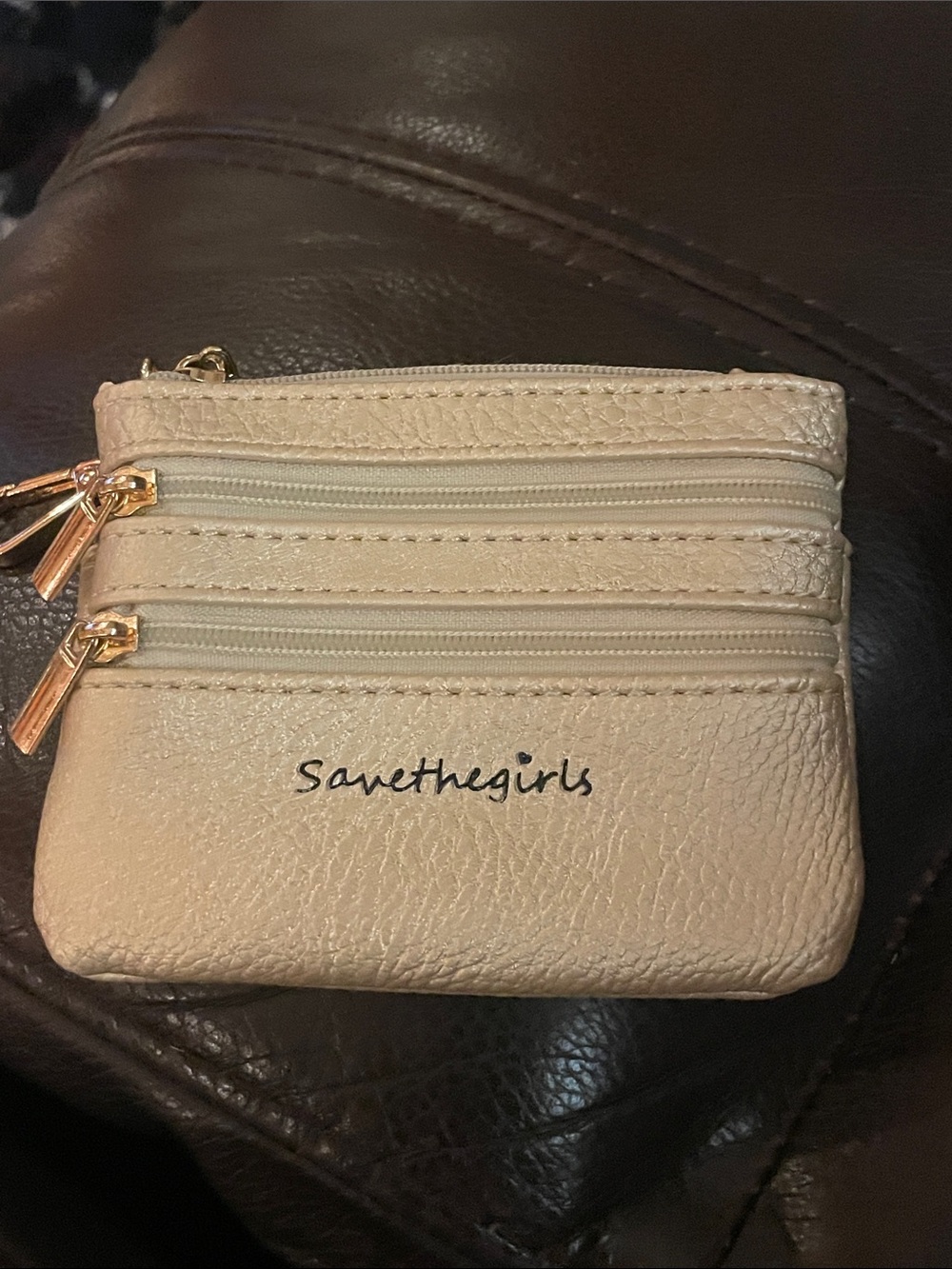 Save the girls gold change purse